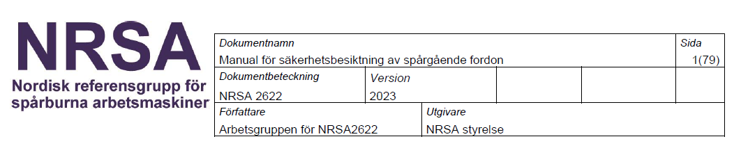 Ny version av besiktningsmanualen NRSA 2622